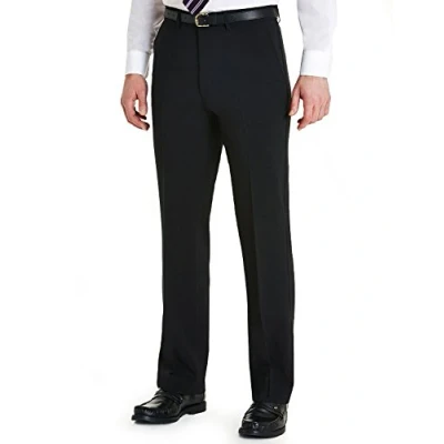 Image of Mens Farah Trousers Classic Regular Fit Flat Front Slant Pocket 36W x 31L Black