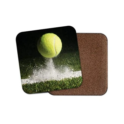 Image of 1 x Yellow Tennis Ball Coaster Sports Men&#039;s Dad Brother Uncle Fun #14656