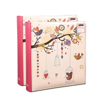 Image of 2 x Photo Album 200 6 4&#039;&#039; / 15 10 cm Photos Slip in Picture CD/DVD Pocket Memo Writing Area Gifting by Arpan (Vintage Art Deco Style)