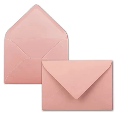 Image of Gustav Neuser 25 Mini Envelopes Dusky Pink 5.2 x 7.6 cm Miniature with Wet Seal for Flower Greetings, Greeting Cards, Pendants and Gifts FarbenFroh