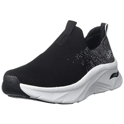 Image of Skechers Women&#039;s 149684 BLK Trainers, Black Knit/White Trim, 8 UK