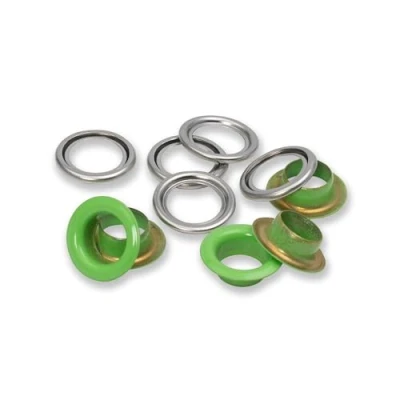 Image of Eyelets with washers [20 pieces Ø 11 mm] Prym light green/metallic silver
