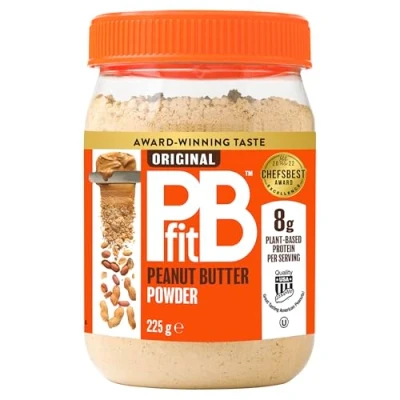 Image of PBfit Peanut Butter Powder 87% Less Fat, High Protein, Gluten Free Natural Nut Spread Powdered from Real Roasted Pressed Peanuts 225g