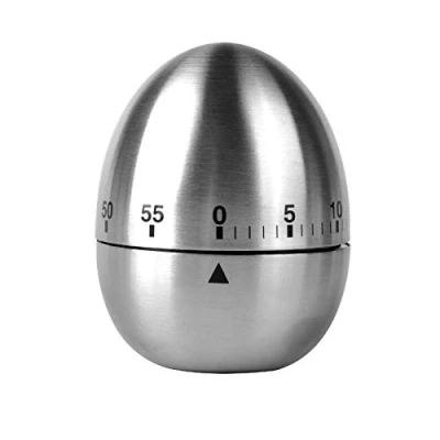 Image of Jayron JR WG015 Egg Kitchen Timer Stainless Steel Mechanical Rotating Alarm 60 Minutes Count Down for Cooking Learning
