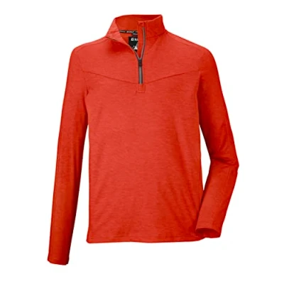 Image of Killtec (KILAH) KSW 37 MN LS SHRT 38691 000 Men&#039;s Functional Shirt with Stand Up Collar and Zip Dark Orange M