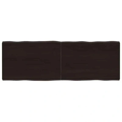 Image of vidaXL Table Top Dark Brown 120x40x(2 4) cm Treated Solid Wood Live Edge