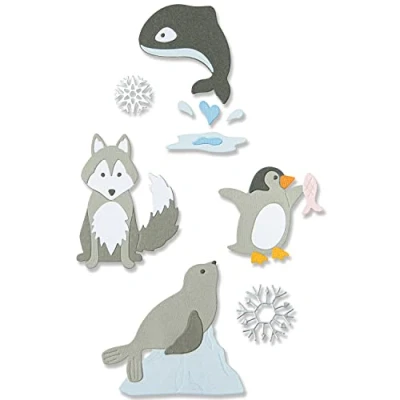 Image of Sizzix Thinlits Die Set 8PK Arctic Animals by Jennifer Ogborn, Grey, One Size