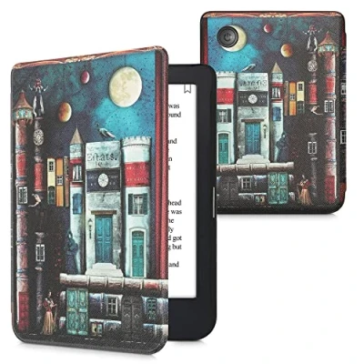 Image of kwmobile Case Compatible with Kobo Clara 2E / Tolino Shine 4 eReader Cover Book City Multicolor