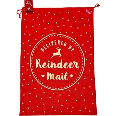 Image of Giant Christmas Santa Sack Stocking Extra Large Red Father Xmas Gift Present Bag (Large Red)
