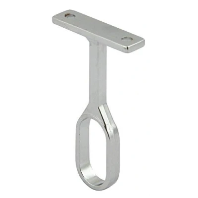 Image of OVAL WARDROBE RAIL CENTRE SUPPORTS Brackets 15mm Wide Polished Chrome Finish x2