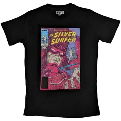 Image of Marvel T Shirt Galactus &amp; Silver Surfer Official Mens Black XL