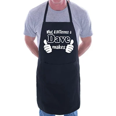 Image of Print4U Dave BBQ Cooking Funny Novelty Apron Black