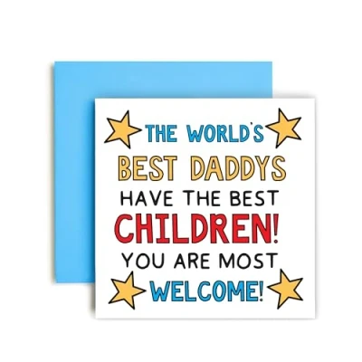 Image of Huxters Father&#039;s Day card for Daddy has the Best Children Special from Daughter Son 14.8cm (Daddy)