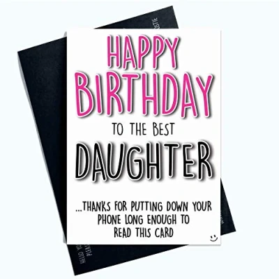 Image of Funny Birthday Cards for Daughter Happy Banter Joke Best PC908