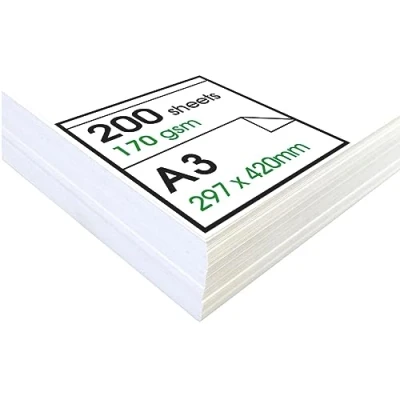 Image of Artway Enviro Recycled A3 Cartridge Paper for Drawing Ideal Dry Art Applications 170gsm (200 Sheets), White