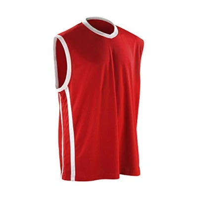 Image of Spiro Men&#039;s Basketball Quick Dry Tops Red/White, 3X Large