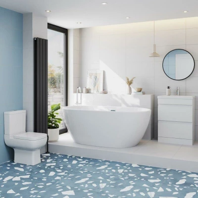 Image of Affine Amelie Bathroom Suite with Montbel Freestanding Bath, Toilet &amp; Vanity Unit 1500mm