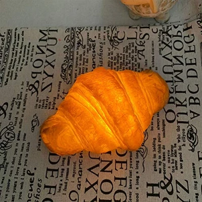 Image of æ— Croissant Night Light Bread Shape Lamp Decorative LED Home Lights Battery for Adult Mum Baby Kid