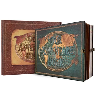 Image of Our Adventure Book Scrapbook Photo Albums with 180 Pages Embossed Words Hard Cover Travel Book,Guest for Anniversary, Christmases, Valentines&#039; gifts, Wedding,Baby etc (Adventure Book)