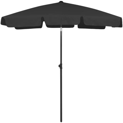 Image of vidaXL Beach Parasol Black 180x120 cm