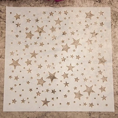 Image of Gemini_mall® Fashion Painting Template Stencil Scrapbooking Album Cake Coffee DIY Art Decor (Stars)
