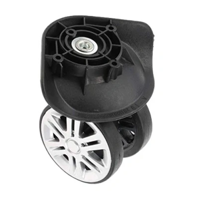 Image of Black Replacement A19 Dual Roller Wheels Luggage Swivel Suitcase Casters Repair Accessory 2pcs