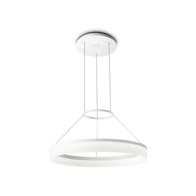 Image of Integrated LED 1 Light Small Ceiling Pendant White