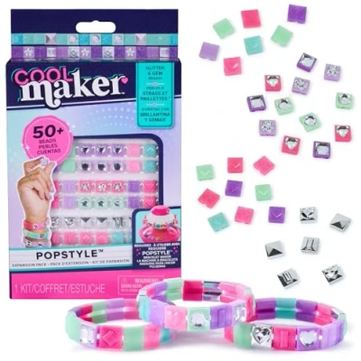 Image of Cool Maker PopStyle Bracelet Expansion Pack, 50+ Gem Beads, 3 Friendship Bracelets, Making Kit, DIY Arts &amp; Crafts Kids’ Toys for Girls