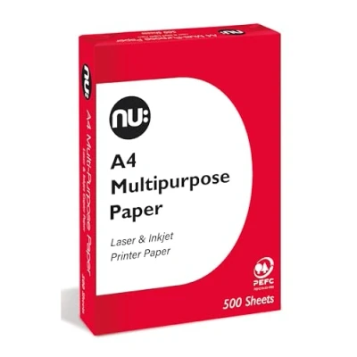 Image of NU: Multi Purpose Printer Paper, White, 500 Sheets
