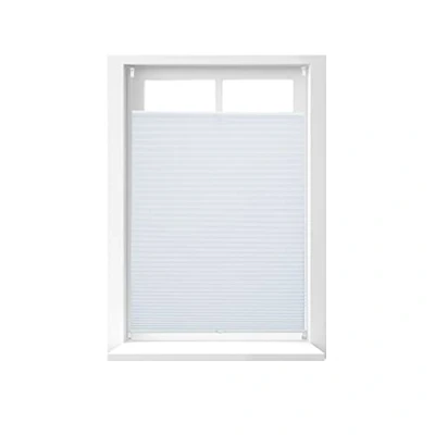Image of Relaxdays Pleated Blinds, No Drilling, Adhesive Klemmfix, Folding Roller, Transparent, Shades, White, 80 x 130 cm