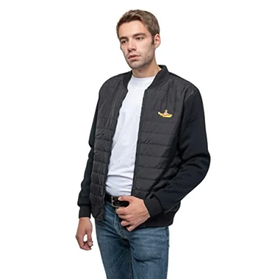 Image of The Beatles Men&#039;s Yellow Submarine Quilted Jacket Black