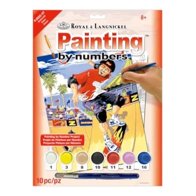 Image of Royal &amp; Langnickel Painting by Numbers A4 Size Skateboarder Designed Set