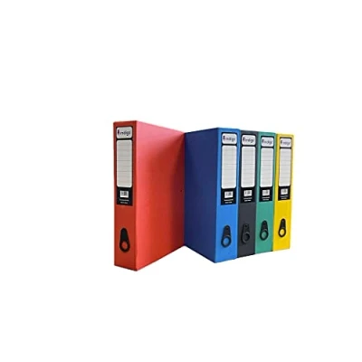 Image of indigo® Premium Box File Foolscap 75 mm (Assorted, Pack of 5)