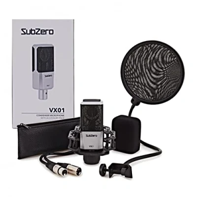 Image of SUBZERO VX01 Professional Vocal Microphone for Singing XLR