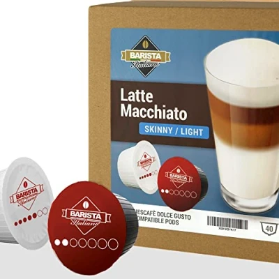 Image of Barista Italiano Skinny Latte Macchiato 80 Pods Compatible with Dolce Gusto®* machines (80 Capsules, 40 Servings)