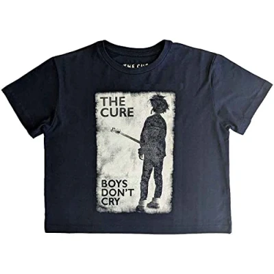 Image of The Cure Crop Top T Shirt Boys Dont Cry Band Logo Official Womens Navy M