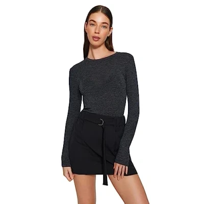 Image of Trendyol Women&#039;s Straight Mini one line Skirt, Black, 16
