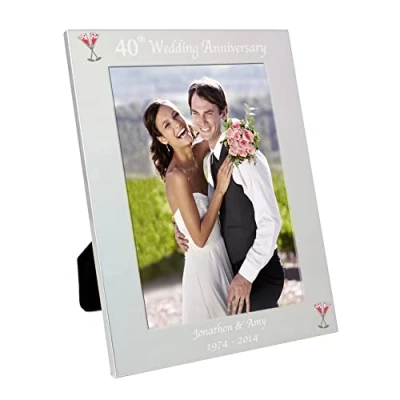 Image of Personalised Ruby Anniversary Frame. Wedding 5x7 Photo 40th