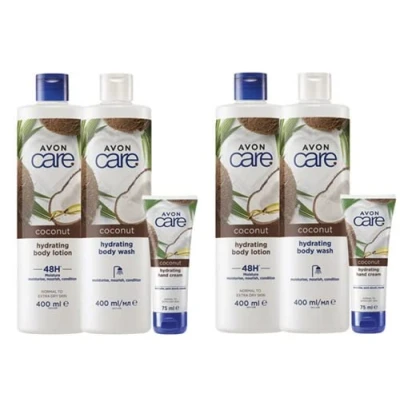 Image of 2 x Avon Care Coconut Hydrating Hand and Body Set, Wash 400ml, Lotion Cream 75ml