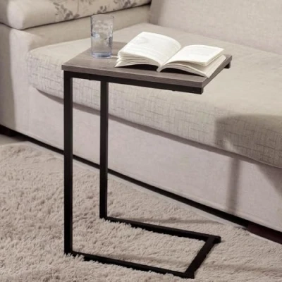 Image of Direct Online Houseware House of Home Living Room Coffee Table with C Shape Metal Bedside for Bedrooms, Office Desk, Lounges Industrial Furniture Brown 30cm x 51cm 60cm