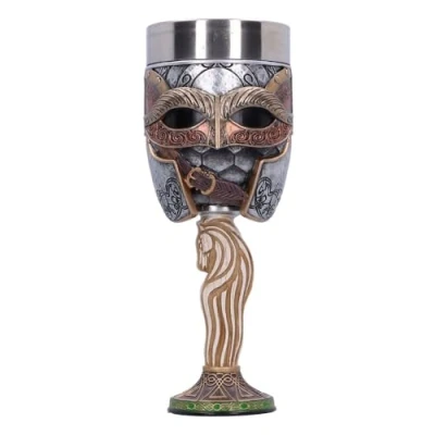 Image of Nemesis Now Lord of The Rings Rohan Goblet 19.5cm, Resin, Officially Licensed Merchandise, Drinks Cup, Brown