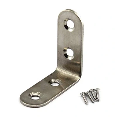 Image of (20 Pieces) 40x40x2mm Angle Connector Corner Brackets (Thickness 2mm) Stainless Steel L Shape Brace with Screws
