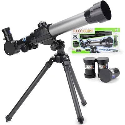 Image of GINGER TECH Telescopes for Kids Beginners, 60mm HD Portable Astronomy Refractor Telescope with Adjustable Tripod, 20X 30X 40X Magnification Astronomical Adult Children