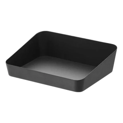 Image of Yamazaki 4220 TOWER Amenity Tray M, Black, Steel, Minimalist Design, 17.5 x 13.5 5 cm (LxWxH)