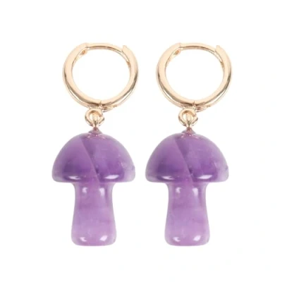 Image of Enchanting Amethyst Mushroom Earrings