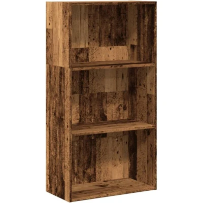 Image of vidaXL bookcase bookshelf storage cabinet old wood engineered wood, 60x30x114 cm, brown color for home, office, living room, bedroom, modern style freestanding bookstand