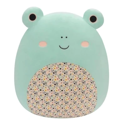Image of Squishmallows Original 14 Inch Fritz Green Frog with Easter Print Belly Official Jazwares Large Plush