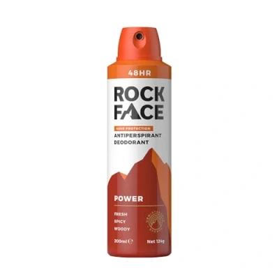 Image of Rock Face Power Antiperspirant for Men 200ml Spicy Fresh Scent Fast Absorbing Non Staining 48 Hour Protection