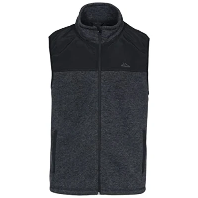 Image of Trespass Men&#039;s Leafminer Warm Fleece Gilet 300gsm, Navy Melange, M UK