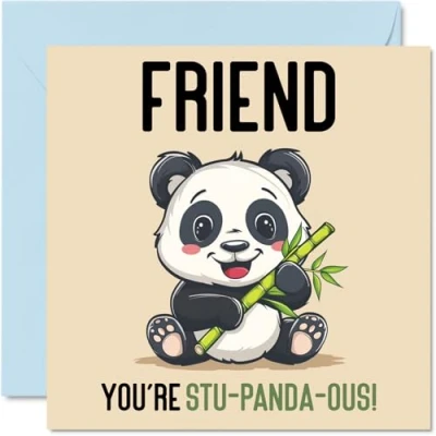 Image of Birthday Cards for Friend Stu Panda ous Funny Happy Card Friends from Best Friend, Gifts, 145mm x Joke Greeting Women Men